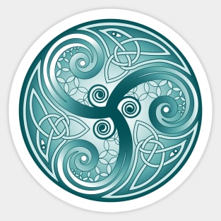 April Triskelion Teal Sticker